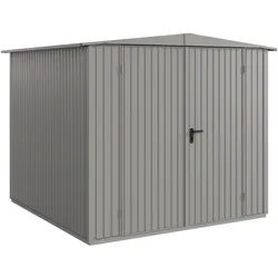 Hörmann Metall-Gerätehaus Berry Classic mit Satteldach Typ 2, 259 x 248 cm,graualuminium,6,4 m2