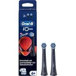 Oral-B Aufsteckbürsten iO Kids 6+ Marvel Spiderman, Sanft zu wackeligen Zähnen & Zahnfleisch, ab 6 Jahren schwarz