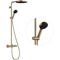 hansgrohe Pulsify S PURO Duschsystem 260, 1-jet, Ecostat Fine, Handbrause 3-jet, EcoSmart, 24237140, Farbe: Brushed Bronze