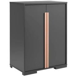 Mid.you Kinderkleiderschrank , Anthrazit , Holzwerkstoff , Buche , 2 Fächer , 86x116.2x56 cm , Baby & Kindermöbel, Babyzimmer, Babykleiderschränke