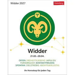 Athesia Kalenderverlag Tischkalender Widder Sternzeichenkalender 2027 - Tagesabreißkalender - Ihr Horosk...