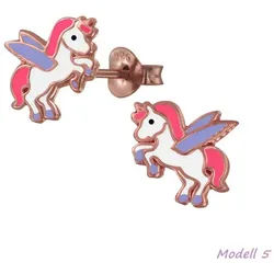 Order & Smile Schmuck Paar Ohrstecker Kinderohrstecker: Mädchen Ohrringe Silber „Einhorn / Pegasus“ silberfarben