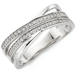 Fingerring "Schmuck Geschenk Silbering" Gr. 54, silberfarben, kristallweiß, ANISTON JEWELRY & WATCHES, Fingerringe, Damen, 54, Silber 925 (Sterlingsilber), 7,5mm, Fingerring, mit Zirkonia (synth.)