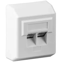 Goobay CAT-5e-Aufputzdose (AP) - 2x RJ45-Anschlüsse, geschirmt, Klemmleiste für werkzeugfreie LSA-Montage