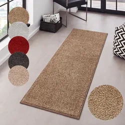 Teppich HANSE HOME "Pure 100 Kurzflor" Gr. 11, braun, B:80cm H:13mm L:200cm, Kunstfaser, Teppiche, Teppich, Kurzflor, uni, umkettelt, Läufer, Wohnzimmer, Kinderzimmer, Flur