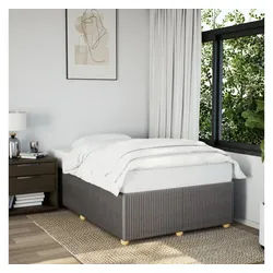 vidaXL Bett, Bettgestell ohne Matratze Taupe 120x190 cm Stoff