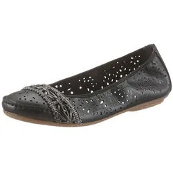 Rieker Ballerina Slipper, Flache Schuhe mit Rundum-Gummizug schwarz 39 EU