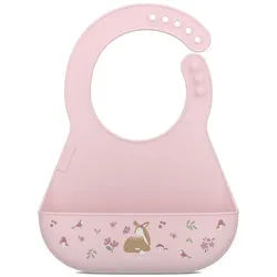 Mepal Lätzchen MIO, 21 x 29 cm, Rosa, Silikon, (1-St), mit Auffangbehälter, 5-fach verstellbarer Verschluss rosa