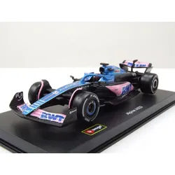 Bburago Modellauto Renault Alpine A523 31 Formel 1 Racing 2023 Ocon mit Helm, Maßstab 1:43