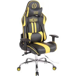 CLP Chefsessel Lederlook schwarz/gelb , Gelb, Schwarz , Metall , 67x128x51 cm , Büromöbel, Bürostühle, Gaming-Sessel