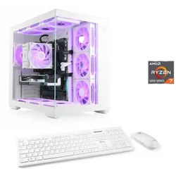 CSL Vitrum Advanced V24501 PC (AMD Ryzen 7 5700X, AMD Radeon RX 9070 XT, 32 GB RAM, 1000 GB SSD, Luftkühlung) weiß