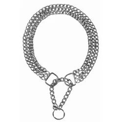TRIXIE Zug-Stopp-Kettenhalsband 3-reihig, M–L: 45 cm / 2,5 mm