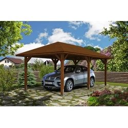 SKANHOLZ Carport »Taunus«, BxT: 374 x 656 cm, Firsthöhe: 314 cm, farbbehandelt - weiss