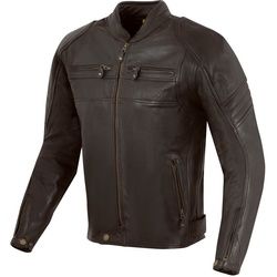 Merlin Odell Motorrad Lederjacke, braun, Größe S für Männer
