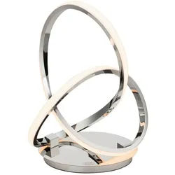 Dieter Knoll Led-Tischleuchte , Chromfarben , Metall, Kunststoff , Uni , rund , 24x33x14 cm , RoHS, Europäischer Sicherheitsstandard , 3 Helligkeitsstufen , Lampen & Leuchten, Leuchtenserien