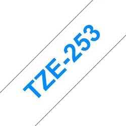 Brother Schriftband TZe-253 (lam) Blau und Weiß 24mm x 8m Tintenpatrone weiß