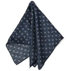 MayTree Seidentuch Herren handrolliert aus Twill-Seide 53x53, Stone-washed dunkelblau, (Stück), 100% Seide schwarz