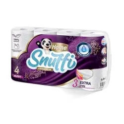 Snuffi Küchenrollen Home, 3-lagig, Hochweißes Küchenpapier aus Zellstoff-Tissue, 1 Packung = 4 Rollen à 50 Blatt