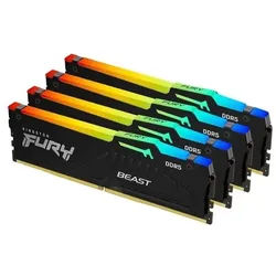 FURY Beast RGB DDR5-5600 - 128GB - CL40 - Quad Channel (4 pcs) - Intel XMP - Schwarz mit RGB