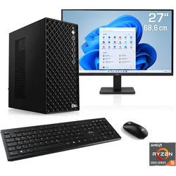 CSL PC-Komplettsystem "Mystic V24099", Energieeffizienz: E (A-G), schwarz, Microsoft Windows 11 Home (64 Bit), 16 GB RAM 1.000 GB SSD, Computer_Komplettsysteme