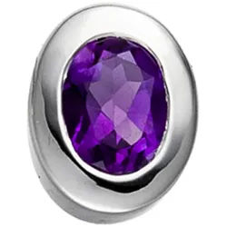 JOBO Kettenanhänger Anhänger oval, 925 Silber mit Amethyst silberfarben