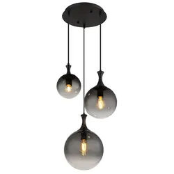 Pendellampe Hängelampe Esstischleuchte Glaskugel rauch Wohnzimmerlampe H 141 cm