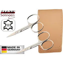 EloModa Nagelschere 2x Solingen Nagelschere gehärteter Stahl – Extra scharf mit gebogener, (2-tlg), Nagelscheren Set Solingen 2-teilig – Fingernagelschere beige