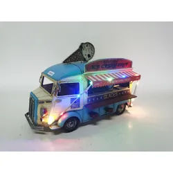 Dynasun Modellauto Car 2304T-084, (1-tlg), Eiswagen Wohnwagen Metall-Truck im authentischen Retro-Stil