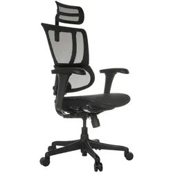 Mid.you Drehstuhl , Schwarz , Kunststoff , Drehkreuz , 69x112 - 134x63 cm , inklusive Armlehnen, ergonomische Rückenlehne , Büromöbel, Bürostühle, Drehstühle