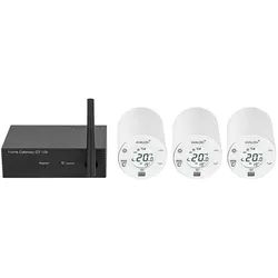 Funk-Heizkörperthermostat-Set, 3x Thermostat Avalon+, 1 Gateway GT-100 blossom-ic