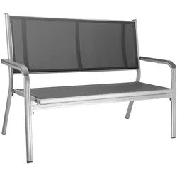 Kettler 2-Sitzer Bank BASIC PLUS, Aluminium Silber / Outdoorgewebe Anthrazit
