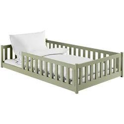 Kids Collective Bodenbett 120x200 cm in Olivgrün mit Matratze , Holz , 120x200 cm , Babymöbel & Kindermöbel, Kinderzimmer & Jugendzimmer, Kinderbetten