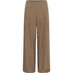 Stoffhose KAFFE "Casual Hose KAvictorina", Damen, Gr. 46, N-Gr, caribou cc, Obermaterial: 95% Polyester PES. 5% Elasthan EL., Hosen Stoffhose
