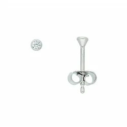 Adelia ́s Paar Ohrhänger Damen Goldschmuck, 585 Gold mit Zirkonia Goldschmuck für Damen silberfarben