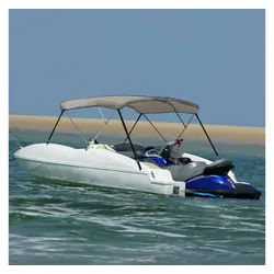 vidaXL Schutzplane, 3-Bow Bimini-Top Grau 183x180x137 cm