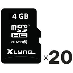 XLYNE MicroSD-Card 4GB Bulk Class 10 +SD-Adapter 20er Pack