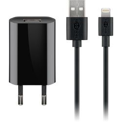 Goobay Apple Lightning Ladeset (5 W) Netzteil mit Apple Lightning-Kabel, 1 m, schwarz