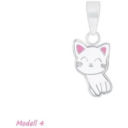 Order & Smile Schmuck Kette mit Anhänger Katze Kette Silber 925: Kinderschmuck Anhänger, gestempelt silberfarben