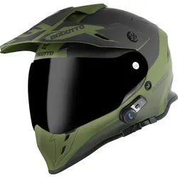Bogotto H331 BT Tour EVO Bluetooth Enduro Helm, schwarz-grün, Größe M für Frauen