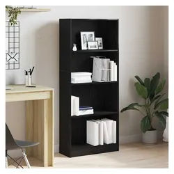 vidaXL Bücherregal, Bücherregal Schwarz Eichen-Optik 60 x 24 x 143 cm Holzwerkstoff schwarz