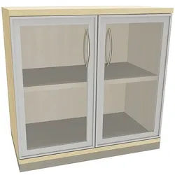 fm Büromöbel Aktenschrank »Sidney« 2 OH klare Acrylglastüren königsahorn, 80x78.1x44.2 cm