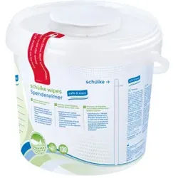 Schülke wipes safe&easy Spenderbox/ Spendereimer, Behälter für den Einsatz von schülke Flächendesinfektionstüchern, 1 Karton = 6 Spendereimer mit je 130 Tüchern "bagless System"