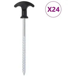 vidaXL Zelthering, Zeltheringe 24 Stk. 17 cm Ø7 mm Verzinkter Stahl