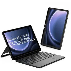 Inateck Hülle für Samsung Galaxy Tab S10 Lite/S10 FE/S9 FE/S9 Tastatur mit Touchpad (Hoch-/Querformat Ständer, Abnehmbar) schwarz