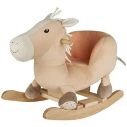 Sterntaler Schaukeltier , Beige , Holz, Metall, Textil , Pappel , 35x47x63 cm , female , Haltegriffe, gepolsterte Sitzfläche , Spielzeug, Holzspielzeug