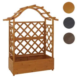 Hochbeet HWC-P66, Pflanz-/Blumenkasten Pflanzkübel Rankgitter Rankhilfe Spalier Holz FSC® 138x110x44