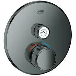 Grohe Grohtherm Smartcontrol Fertigmontageset 29118A00 hard graphite, rund, UP-Thermostat, 1 Absperrventil