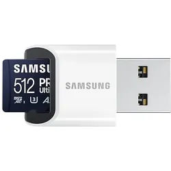 SAMSUNG MicroSDXC-Speicherkarte PRO Ultimate (2023) 512GB inkl. USB-Kartenleser