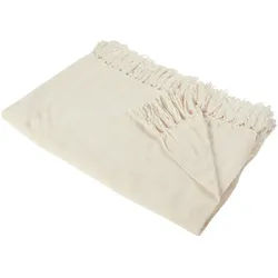 Novel Decke , Creme , Textil , Uni , 127x152 cm , pflegeleicht , Heimtextilien, Wohntextilien, Decken