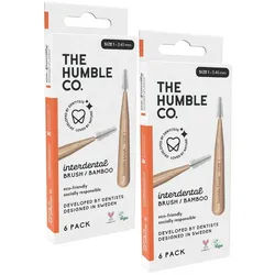 The Humble Co. Interdentalbürsten 2x Humble Interdentalbürste Bambus Größe 1 (0,45 mm) Orange